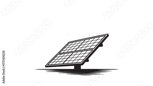 Single solar panel illustration angled view showcasing sustainable energy solutions for a clean energy future