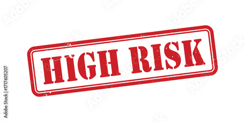 High Risk red rubber stamp. High Risk Grunge design with dust scratches.
High Risk sign, logo, badge, icon, sticker, label, emblem, stamp, symbol isolated illustration.