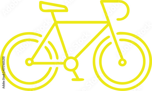Bright Yellow Outline Bicycle Icon bike cycling vector EPS file download