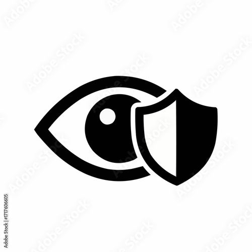 Vector icon of a protected eye symbol safeguarding vision and data security