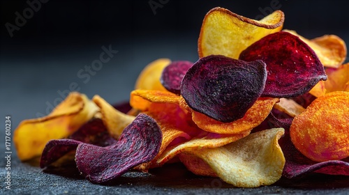 Vibrant Vegetable Crisps: A Colorful Culinary Delight