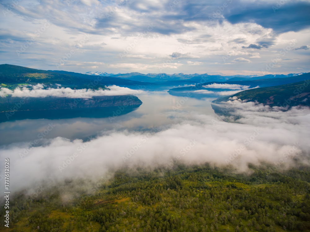 Obraz premium Beautiful Nature Norway aerial photography.