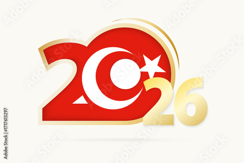 Year 2026 with Turkey Flag pattern.