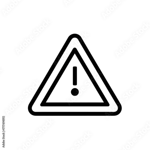 Bold Exclamation Mark Warning Icon, UI UX and Digital Security