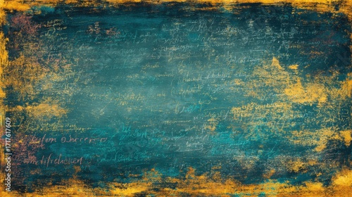 Sunlit Chalkboard Texture with Rough Dark Background and Colorful Accents