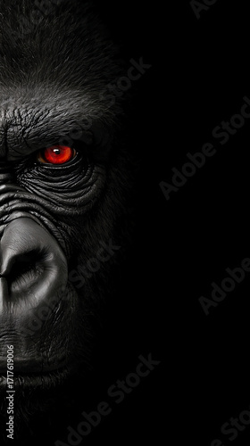 close up of a gorilla face