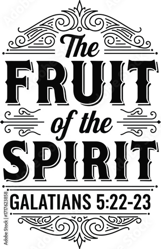 Fruit of the Spirit Galatians 52223 Elegant Typography