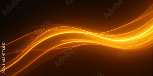 Bright fiery orange and yellow abstract wave background with a dynamic energy line pattern