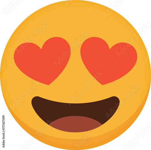 Love face emoji heart eyes smiling happy expression icon vector