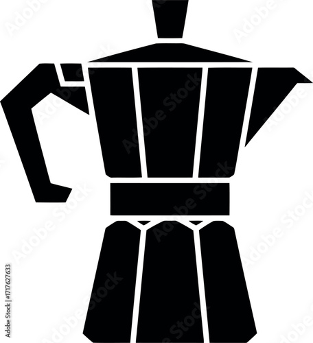 Iconic italian moka pot silhouette for coffee lovers vector