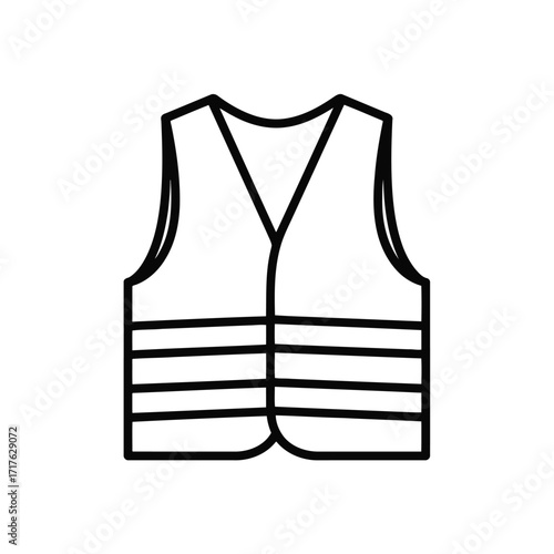 Vector illustration of outline icon of a highvisibility safety vest