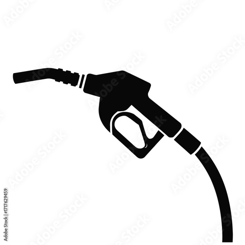 Black silhouette of a fueling gas pump nozzle vector illustration for eps silhouette vector illustration white background