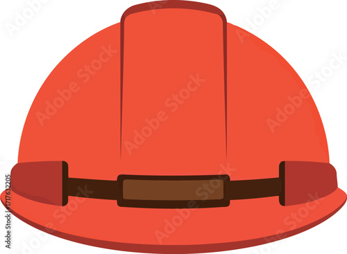 Bright orange construction hard hat safety equipment vector