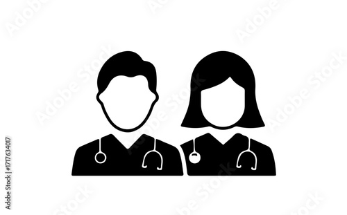 Professional medical team icon representing healthcare professionals dedicated to patient care and wellness, symbolizing collaboration and expertise in medicine