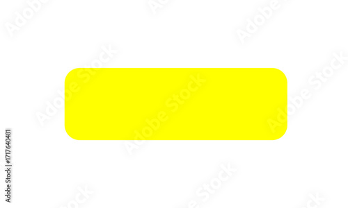 yellow rectangle with rounded corners on White background geometric shape design, graphics design project