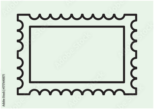 Postage stamp line art vector