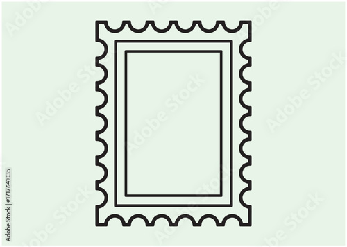 Postage stamp line art vector
