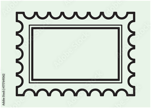 Postage stamp line art vector