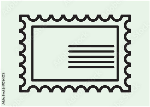 Postage stamp line art vector