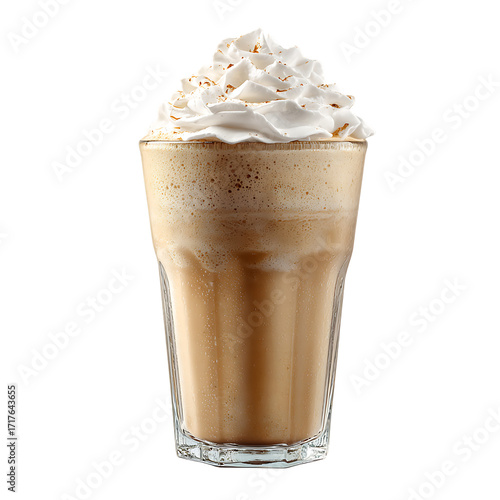 Cold coffee frappe garnished with whipped cream png