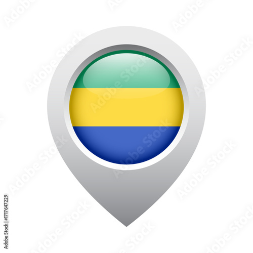 map pointer icon with glossy round flag of Gabon Free Download map pointer icon with glossy round flag of Gabon - GFXLoad