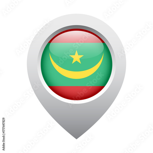 map pointer icon with glossy round flag of Mauritania Free Download map pointer icon with glossy round flag of Mauritania - GFXLoad