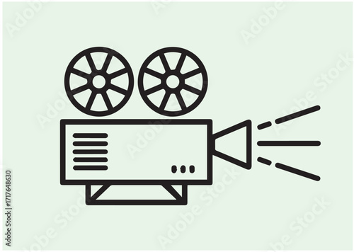 Movie projector line art vector
