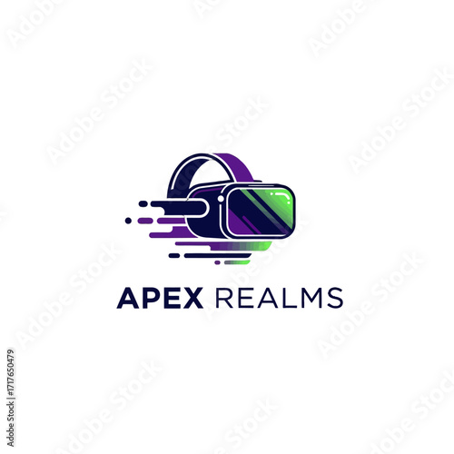 Futuristic virtual reality headset logo symbolizing immersive experiences in digital realms