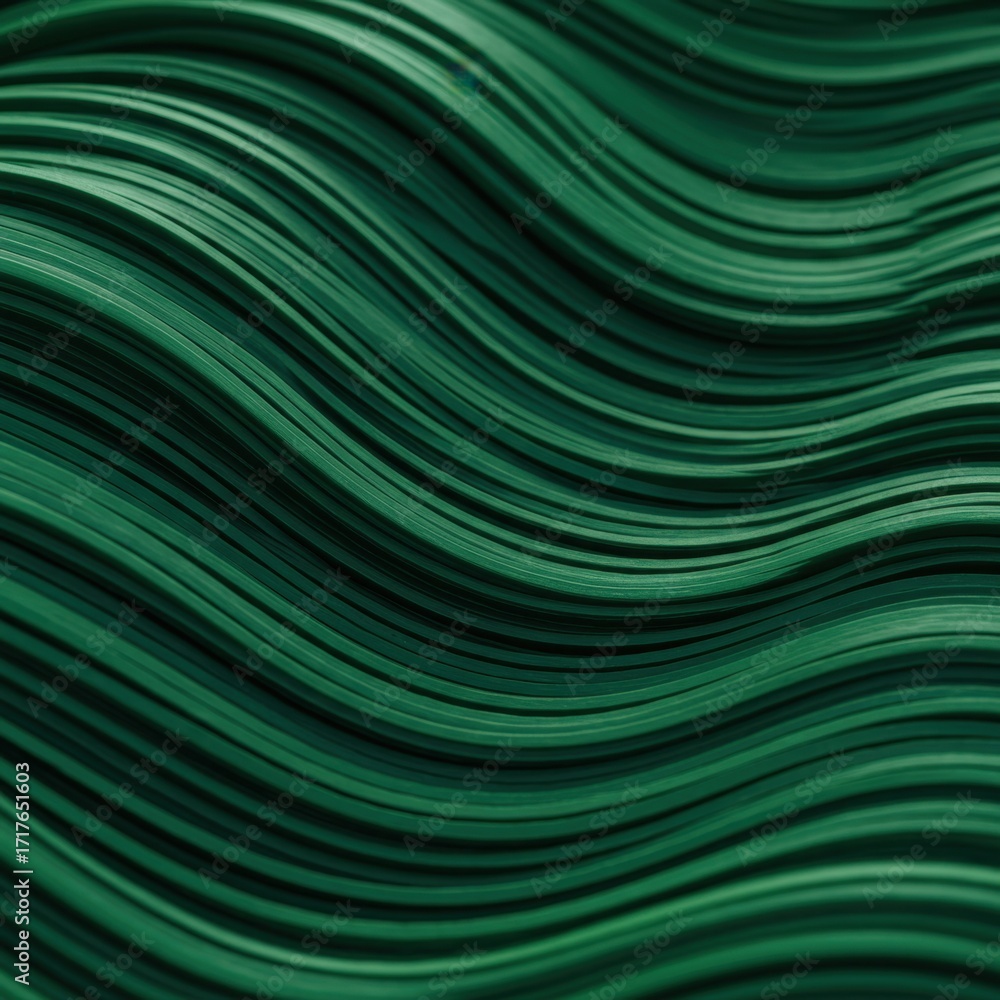 Fototapeta premium Abstract Green Metallic Wave Pattern