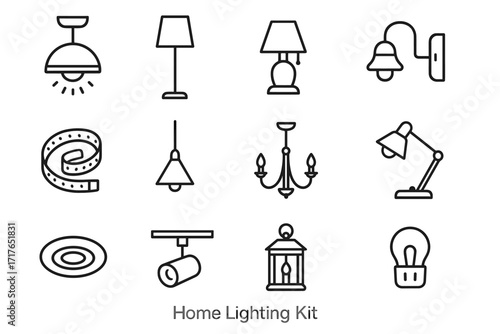 Desk pendant icons home vector lighting sconce recessed track icon floor night