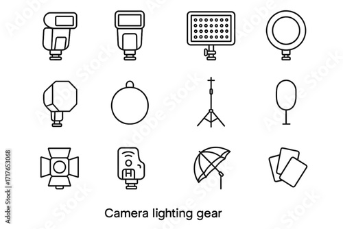 Vector doors portable icon lighting diffuser camera barn ring reflector light trigger