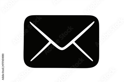 Mail envelope icon. Vector for email and contact. Communication symbol. Message graphic for web design and apps. Business correspondence silhouette. Post. Letter sign.