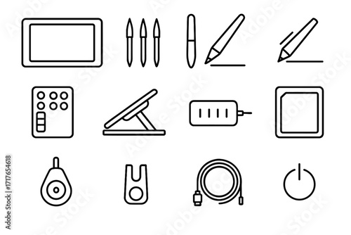 Calibration display screen icon tip digital protector vector power pen stylus remover