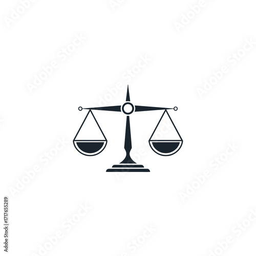 Iconic representation of justice with balanced scales symbolizing fairness and equality in society