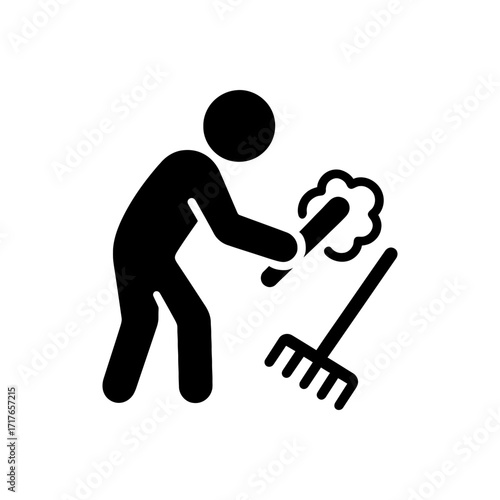 Raking a bush icon