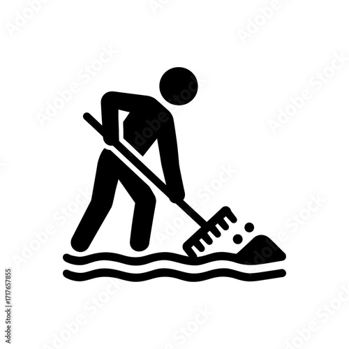 raking soil icon