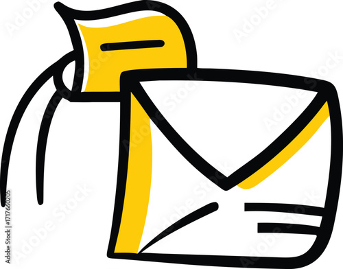 Illustration of a mailbox with a letter inside perfect for communication and delivery themes