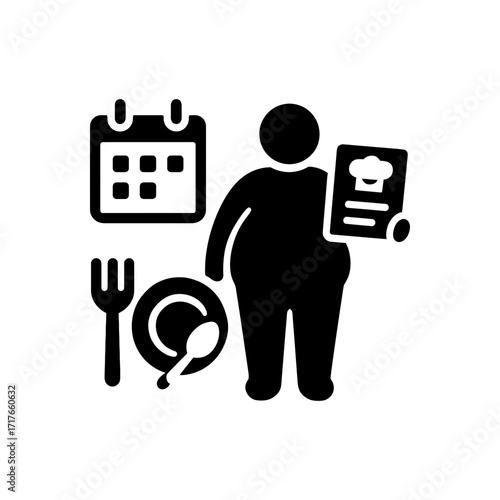 Overweight Person Meal Plan Icon