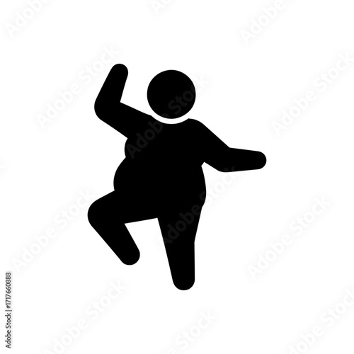 Overweight person balancing icon