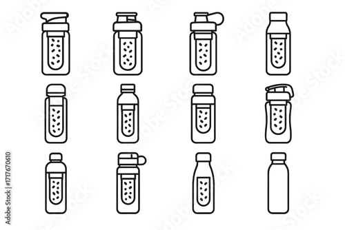Icons vector travel core lightweight stainless insulated bottle infuser fruit icon