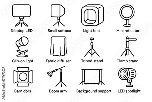 Small support vector lighting icon mini fabric arm stand boom photography kit