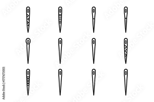 Matte needle vector sewing copper glossy decorative icon needles colorful beaded finish
