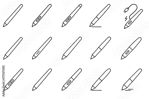Fine tablet lightweight vector pen icons shortcut tip icon digital brush