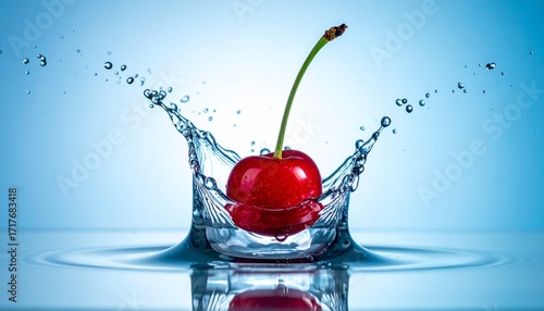 Cherry splash in water