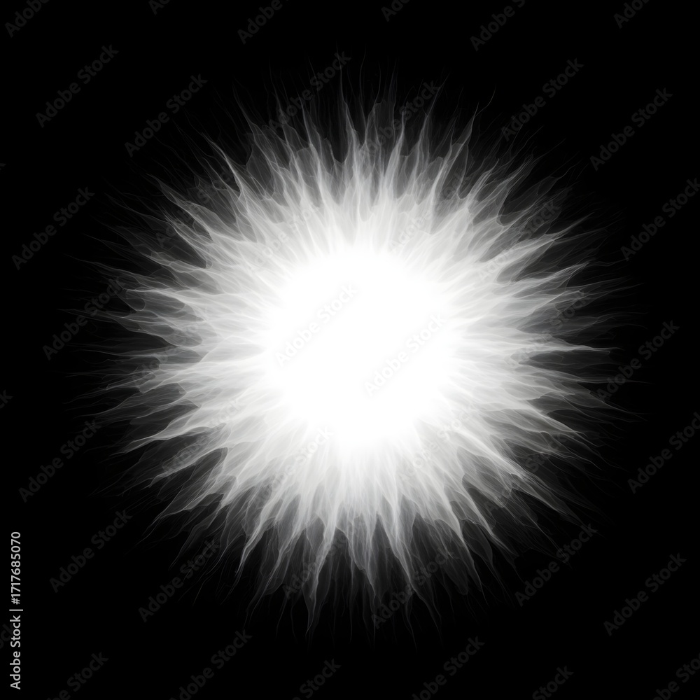 Obraz premium Energetic burst, A Sudden Outward Eruption of Particles and Light from a Singularity, Abstract