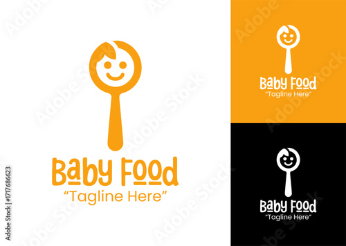 Baby Food Logo Modern Organic Nutrition Identity