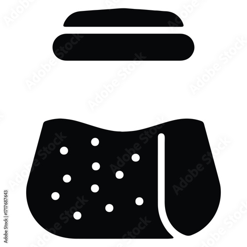 Black and white illustration of a sugar jar icon design