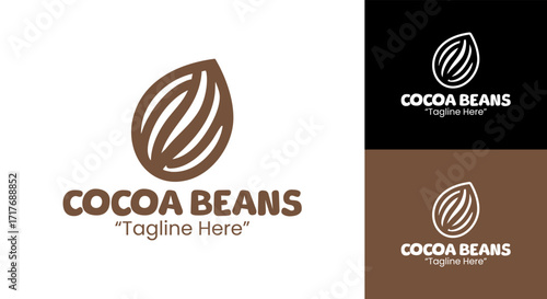 Cocoa Beans Logo Creative Cacao Farm Branding