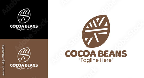 Cocoa Beans Logo Gourmet Dessert Packaging Symbol
