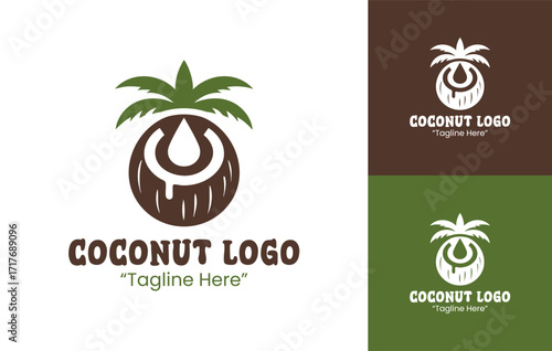 Coconut Logo Fresh Island Drink Branding